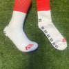 Walsh Crew Sports Socks-Red/White Gripped