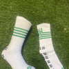 Walsh Crew Sports Socks- White/Green Gripped